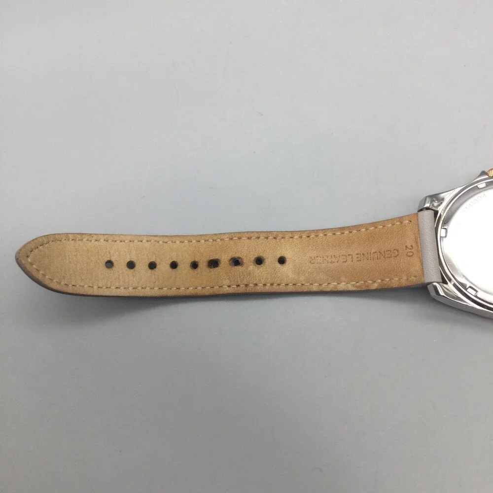 Fossil Womens Watch 38mm Gold Silver Tone Day Date Leather BQ3384 New Battery